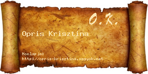 Opris Krisztina névjegykártya